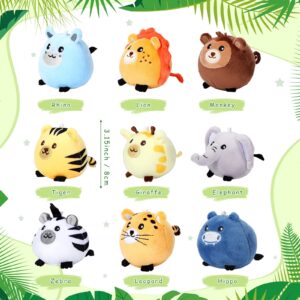 Skylety 9 Pcs Mini Plush Stuffed Animals Bulk 3.15 Inch Cute Soft Decompress Animals Plush Toys for Kids Baby Shower Birthday Charity Donation Gifts Classroom Prizes(Forest Animals)