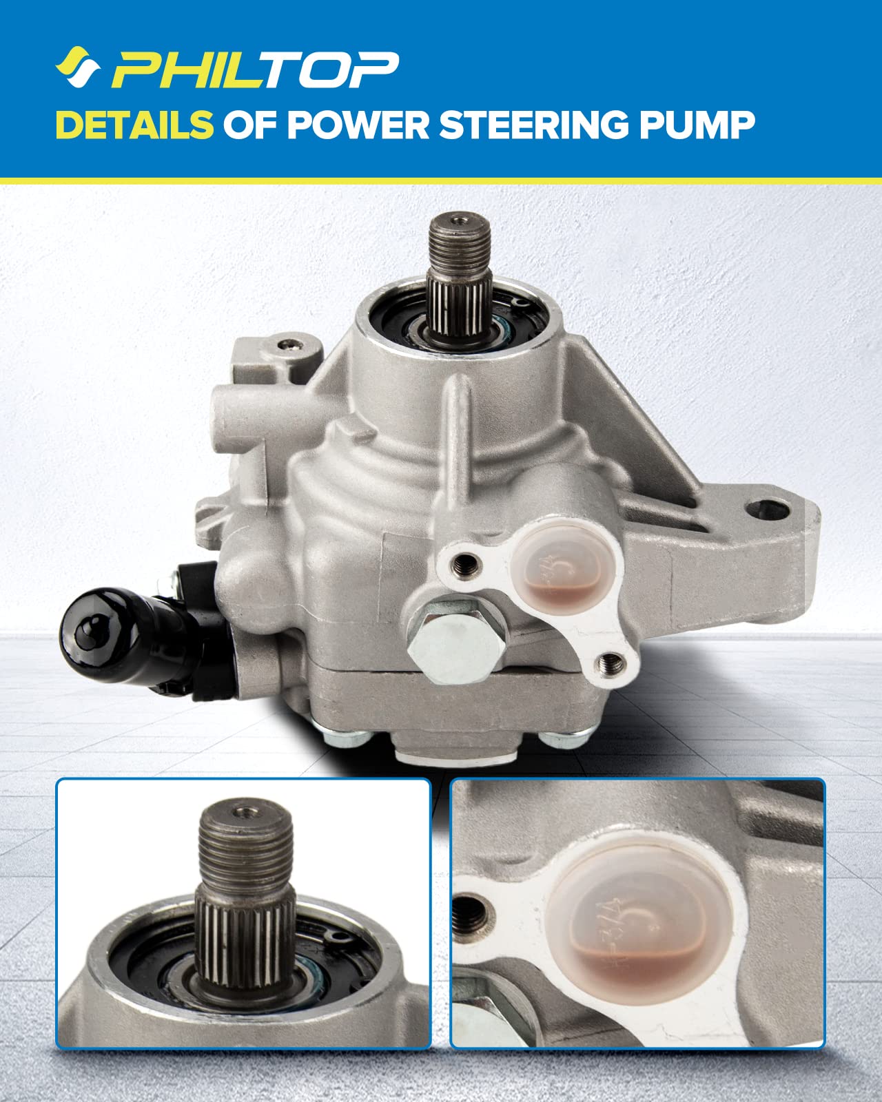 PHILTOP 21-5419 Power Steering Pump OE Fit For TSX 2006-2008, RSX 2002-2006, Element 2006-2011, CR-V 2002-2002, Accord 2006-2007 2.4L, CR-V 2005-2011, Power Assist Pump 56110PNBA01, 56110PNBA03