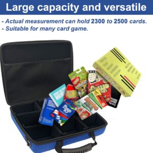 Lumus&Solem Extra Large Card Game Case for 2300-2500+ Cards, Suitable for The Expansion of C.A.H Game Cards and All Other Card Games (Blue)