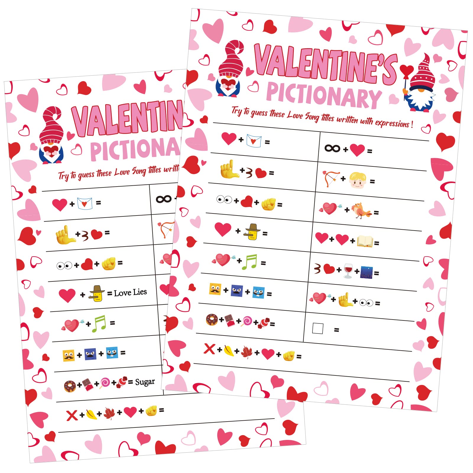 chiazllta 30 Players Valentine’s Day Party Games for Adults Valentines Classroom Trivia Game Favors Love Song Guessing Sing Me a Picture Valentines Party Activity for Large Groups Coworkers