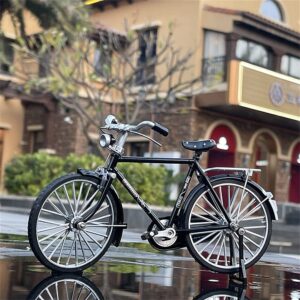 2023 DIY Bicycle Model Scale -【New Version】 Mini Retro Bicycle Finger Model Toy, 1:10 Simulation Alloy Retro Bike Model Collections Decoration, Creative Iron Art Tabletop Ornament Toys (Green)