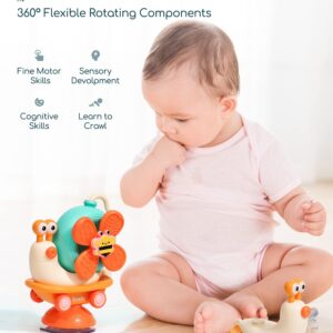 5-in-1 High Chair Toy with Suction Cups Spinner Montessori Toys for Toddler 1-3 Year Old-Fine Motor Infant Tray Sensory Travel Toys for Baby 6-12-18 Months Boy Girl Newborn Birthday Gift