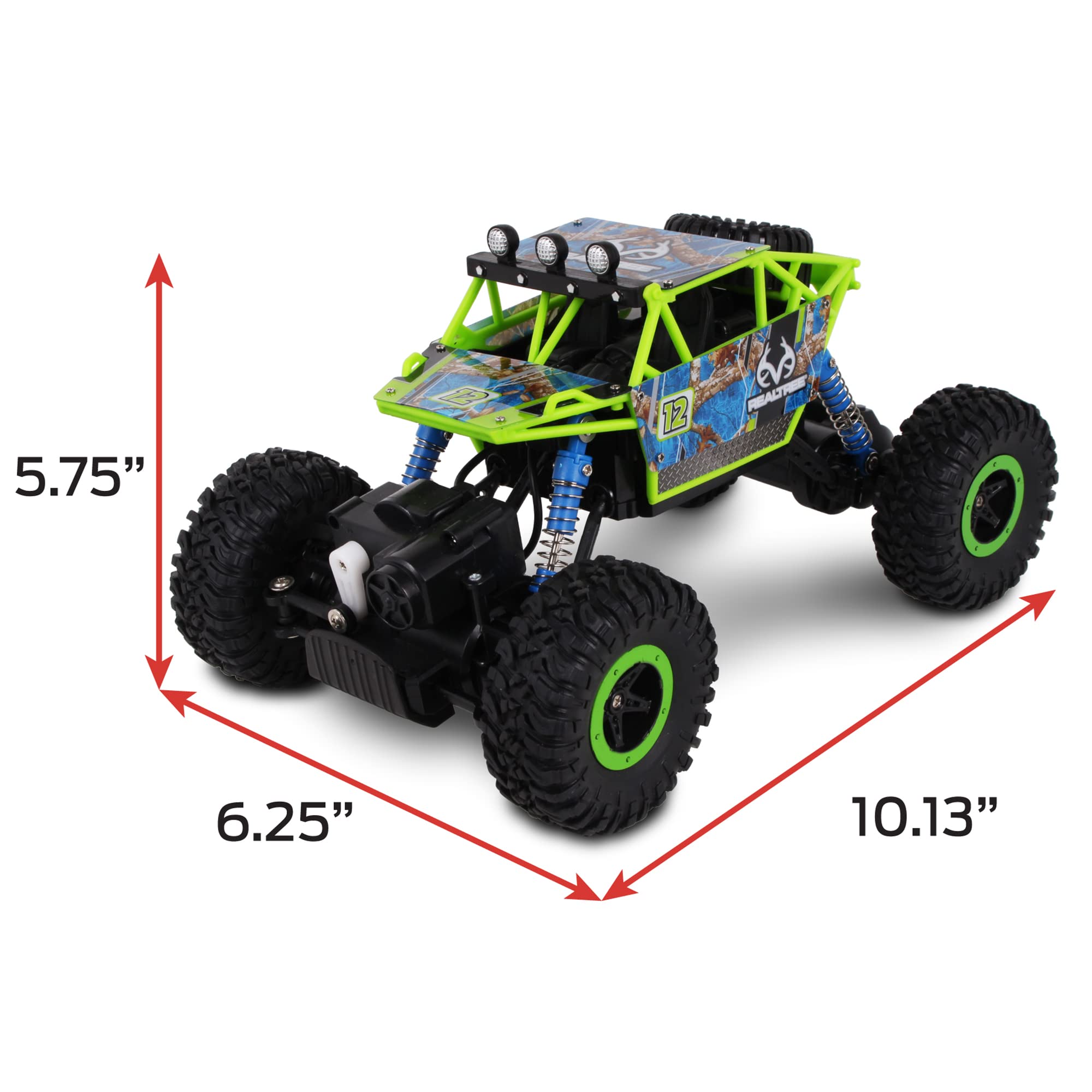 NKOK Realtree: 1:16 Scale RC: Rock Crawler - Edge Camo Green - 2.4 GHz Radio Control #81611, Competition Series, Real Time 4x4, Officially Licensed, Ages 6+