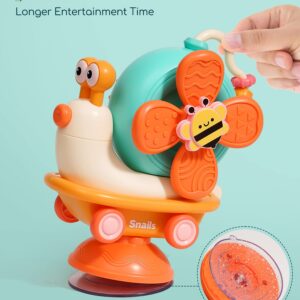 5-in-1 High Chair Toy with Suction Cups Spinner Montessori Toys for Toddler 1-3 Year Old-Fine Motor Infant Tray Sensory Travel Toys for Baby 6-12-18 Months Boy Girl Newborn Birthday Gift