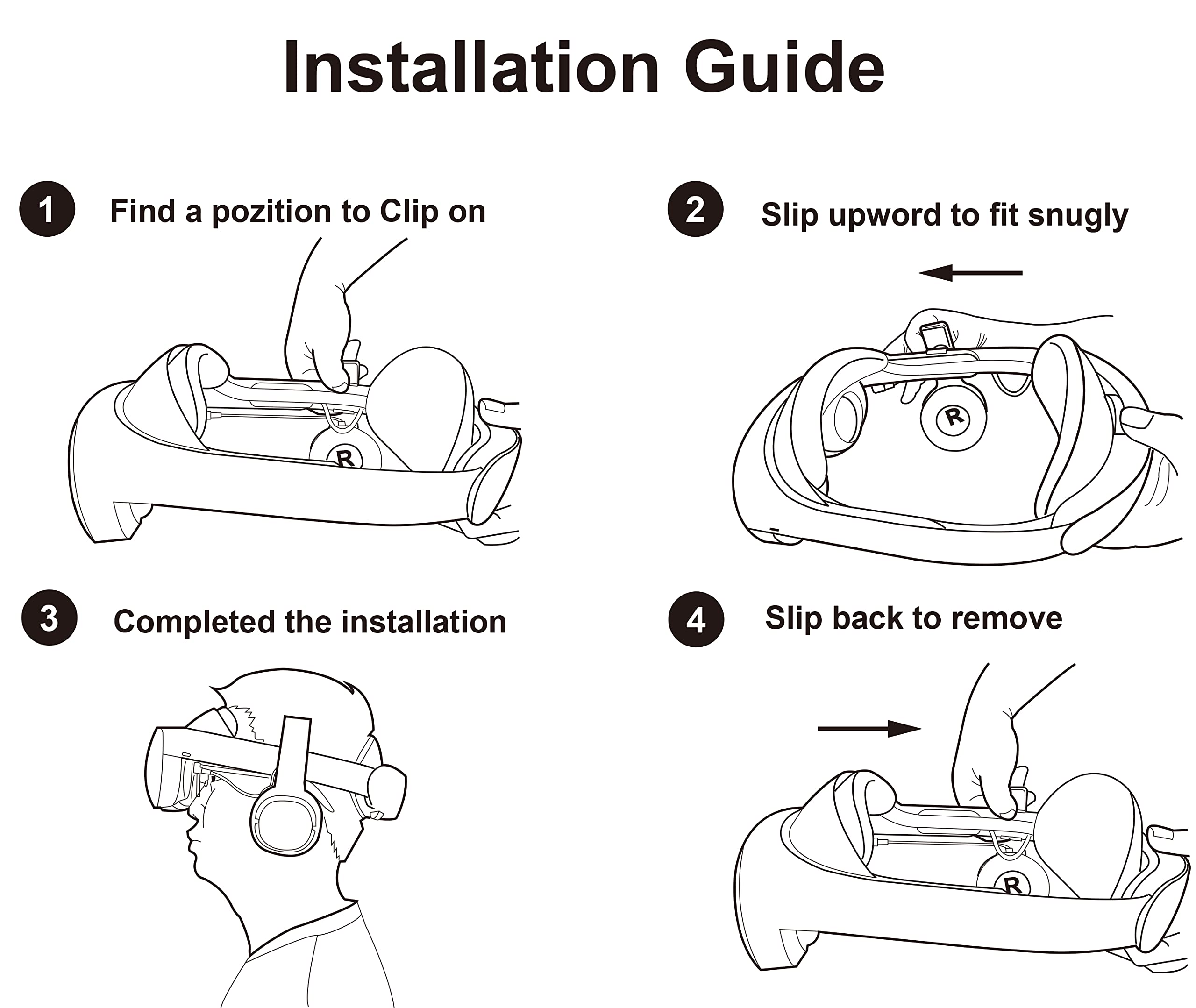 Globular Cluster Stereo VR Headphones for Meta Quest Pro - Clip On Design Easy to Install and Remove- Clip Point and Arm Angle Adjustable