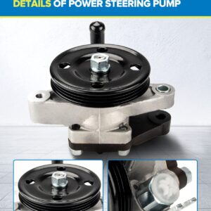 PHILTOP 21-5440 Power Steering Pump Fit For 2004-2009 Spectra 2.0L, 2005-2010 Sp-ortage 2.0L, 2005-2009 Tucson 2.0L; Spectra5 Power Steering Pump with Pulley