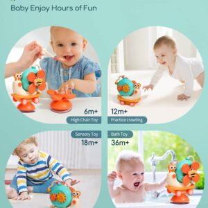 5-in-1 High Chair Toy with Suction Cups Spinner Montessori Toys for Toddler 1-3 Year Old-Fine Motor Infant Tray Sensory Travel Toys for Baby 6-12-18 Months Boy Girl Newborn Birthday Gift