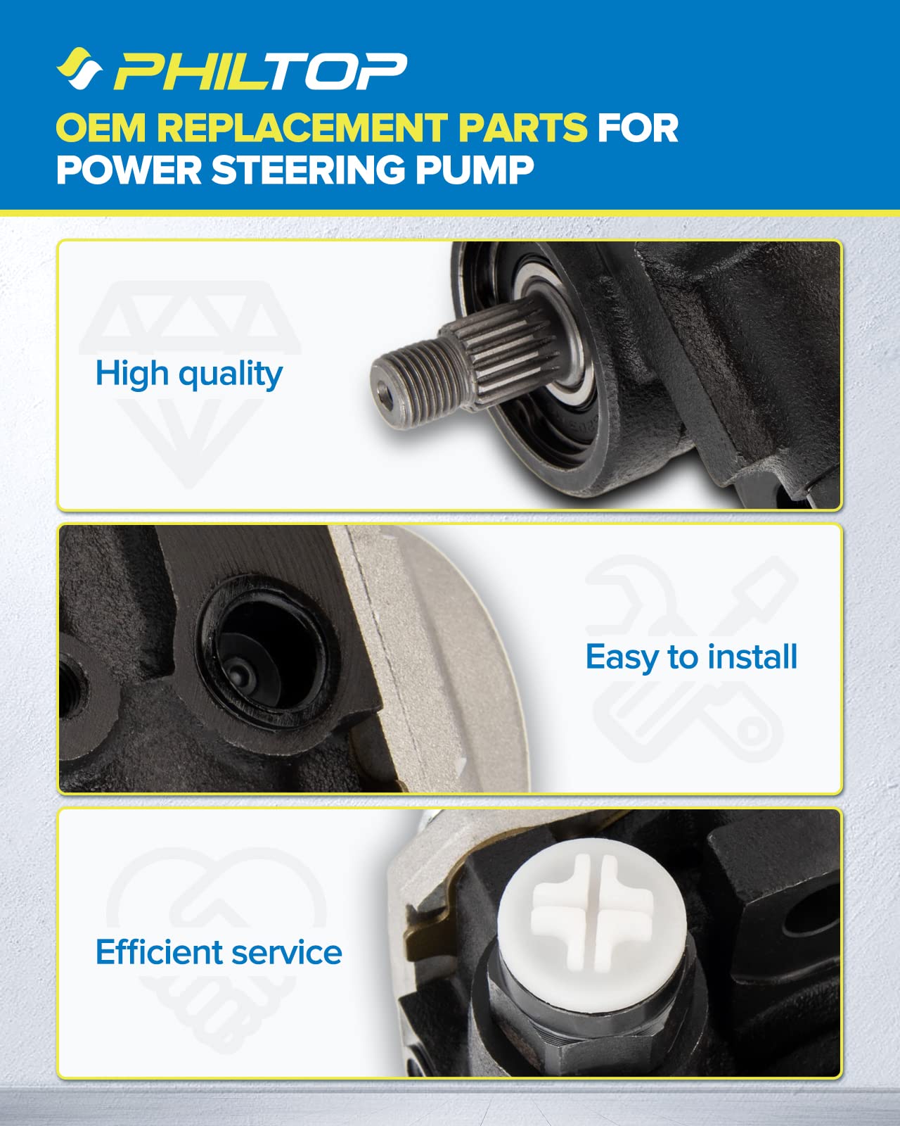 PHILTOP 21-5259 Power Steering Pump Fit For 2001-2005 IS300 Power Steering Pump