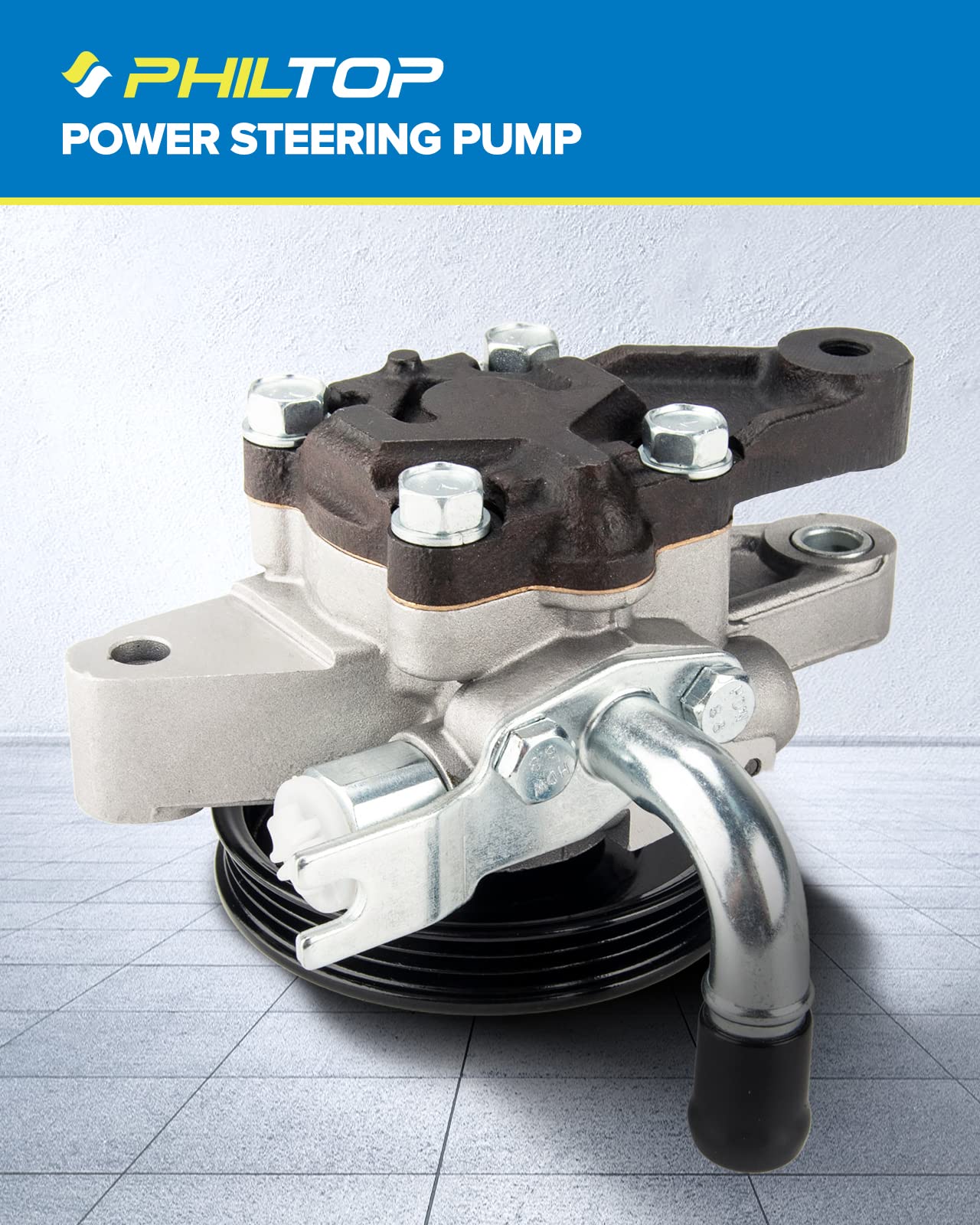 PHILTOP 21-5440 Power Steering Pump Fit For 2004-2009 Spectra 2.0L, 2005-2010 Sp-ortage 2.0L, 2005-2009 Tucson 2.0L; Spectra5 Power Steering Pump with Pulley