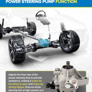 PHILTOP 21-5419 Power Steering Pump OE Fit For TSX 2006-2008, RSX 2002-2006, Element 2006-2011, CR-V 2002-2002, Accord 2006-2007 2.4L, CR-V 2005-2011, Power Assist Pump 56110PNBA01, 56110PNBA03