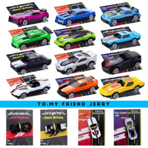 Saparlo 24 PCS Toy Cars for Boys Toddler, Mini Alloy Vehicle Car Toys Set with Gift Cards, Easter Eggs Filler, Party Favor for Kids Age 3+, Birthday Gift Classroom Prize for Children