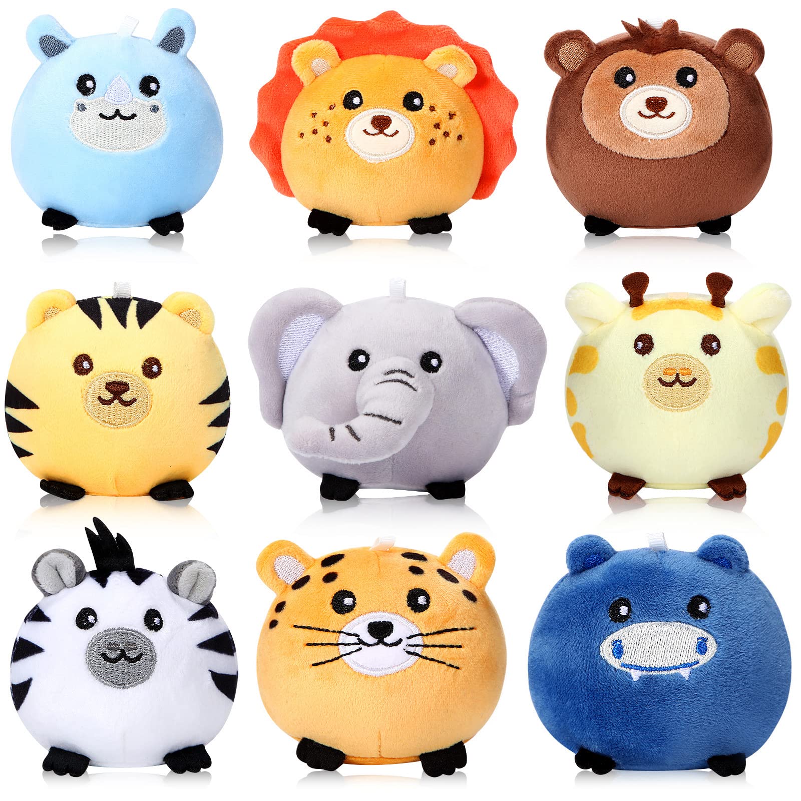 Skylety 9 Pcs Mini Plush Stuffed Animals Bulk 3.15 Inch Cute Soft Decompress Animals Plush Toys for Kids Baby Shower Birthday Charity Donation Gifts Classroom Prizes(Forest Animals)