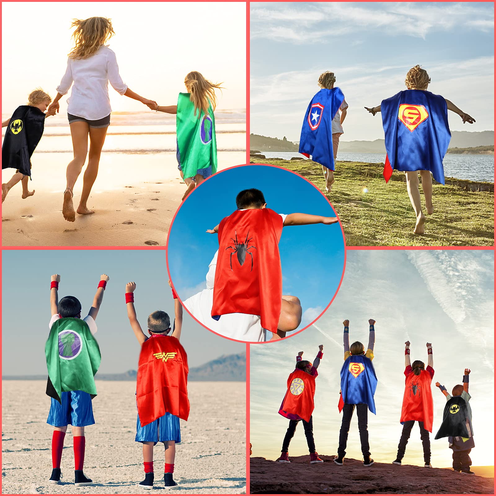 InPoTo Superhero Capes for Kids,Heroes Capes and Masks Fit for 4-12years old boy and girls Dress Up