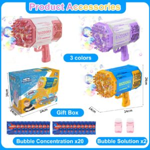 Bubble Gun Bubble Machine Gun 69 Holes Automatic Bubbles Machine for Kids Adults Outdoor Toys Gift for Birthday Wedding Party Bubble Blaster for Indoor Bubble Blower Toddlers - Pink Bubble Makers