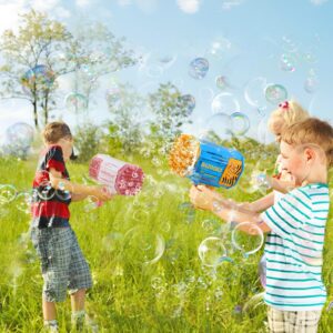 Bubble Gun Bubble Machine Gun 69 Holes Automatic Bubbles Machine for Kids Adults Outdoor Toys Gift for Birthday Wedding Party Bubble Blaster for Indoor Bubble Blower Toddlers - Pink Bubble Makers