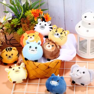 Skylety 9 Pcs Mini Plush Stuffed Animals Bulk 3.15 Inch Cute Soft Decompress Animals Plush Toys for Kids Baby Shower Birthday Charity Donation Gifts Classroom Prizes(Forest Animals)