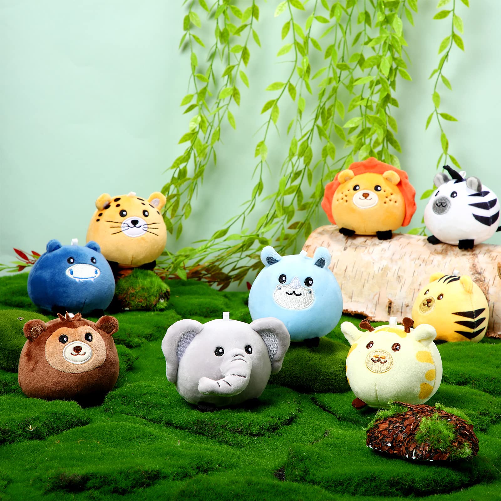 Skylety 9 Pcs Mini Plush Stuffed Animals Bulk 3.15 Inch Cute Soft Decompress Animals Plush Toys for Kids Baby Shower Birthday Charity Donation Gifts Classroom Prizes(Forest Animals)