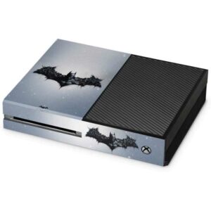 skinit decal gaming skin compatible with xbox one console - officially licensed warner bros batman arkham logo design