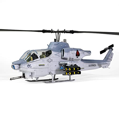 Forces of Valor Waltersons FOV-820004A-1 1:48 Scale Bell Textron Licensed AH-1W Cobra Helicopter with NTS Exhaust Army Super Diecast Military Collectible, US Navy Blue, One Size