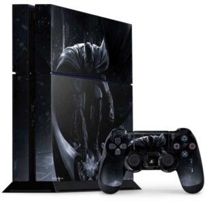 skinit decal gaming skin compatible with ps4 console and controller bundle - officially licensed warner bros batman smoke design