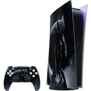 skinit decal gaming skin compatible with ps5 digital edition console + controller - officially licensed warner bros batman smoke design