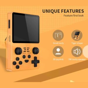 Zoster Handheld Game Console Powkiddy 16G+128G RGB20S 20,000 Games 3.5 Inch IPS Screen Open Source Arkos Linux System Nostalgics Arcade Retro Game Machine for Kids Adult