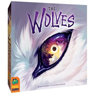 the wolves board game | wolf themed survival strategy game | highly interactive family game for kids and adults | ages 14+ | 2-5 players | avg. playtime 75 minutes | made by pandasaurus games