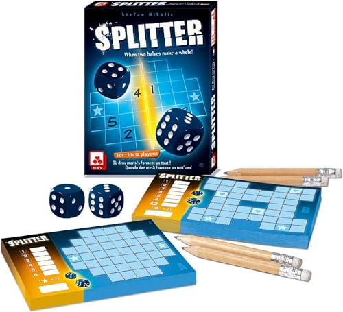 Splitter Dice Game - A Symmetrical Challenge of Numbers and Strategy, Roll-and-Write Puzzle Game, Family Game for Kids and Adults, Ages 8+, 1-12 Players, 15 Minute Playtime, Made by Pandasaurus Games