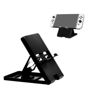 udee bracket for nintendo switch, steam deck,phone,ipad, portable folding non-slip stand,4 levels angle adjustment-black