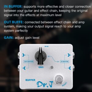 JOYO Buffer Pedal Effect Built-in Double Buffer Groups and Boost for Electric Guitar Bypass High-end Edition Dr.J Series (D57)