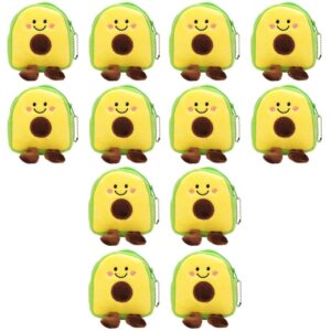 12 Pcs Avocado Pendant Small Wallet Coin Pouch Avocado Shaped Coin Purse Plush Purse Coin Bag Mini Wallet Avocado Shaped Purse Change Purse Girls Change Bag