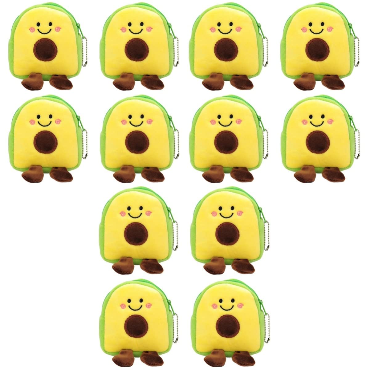 12 Pcs Avocado Pendant Small Wallet Coin Pouch Avocado Shaped Coin Purse Plush Purse Coin Bag Mini Wallet Avocado Shaped Purse Change Purse Girls Change Bag