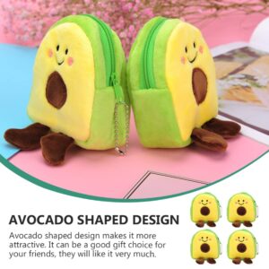 12 Pcs Avocado Pendant Small Wallet Coin Pouch Avocado Shaped Coin Purse Plush Purse Coin Bag Mini Wallet Avocado Shaped Purse Change Purse Girls Change Bag