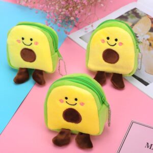 12 Pcs Avocado Pendant Small Wallet Coin Pouch Avocado Shaped Coin Purse Plush Purse Coin Bag Mini Wallet Avocado Shaped Purse Change Purse Girls Change Bag