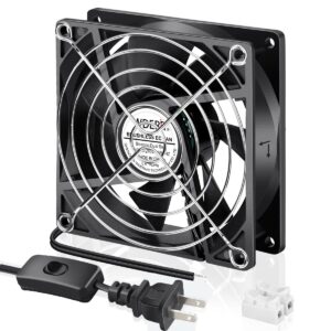 WDERAIR EC Axial Cooling Fan 92mm x 25mm AC 110v 120v 220v 240v Dual Ball Bearing for Receiver DVR PlayStation Xbox Computer Cabinet Cooling