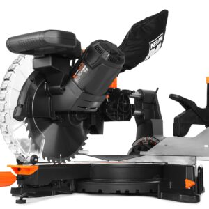 WEN MM1015 15-Amp 10-Inch Dual Bevel Sliding Compound Miter Saw with LED Cutline Multi-color