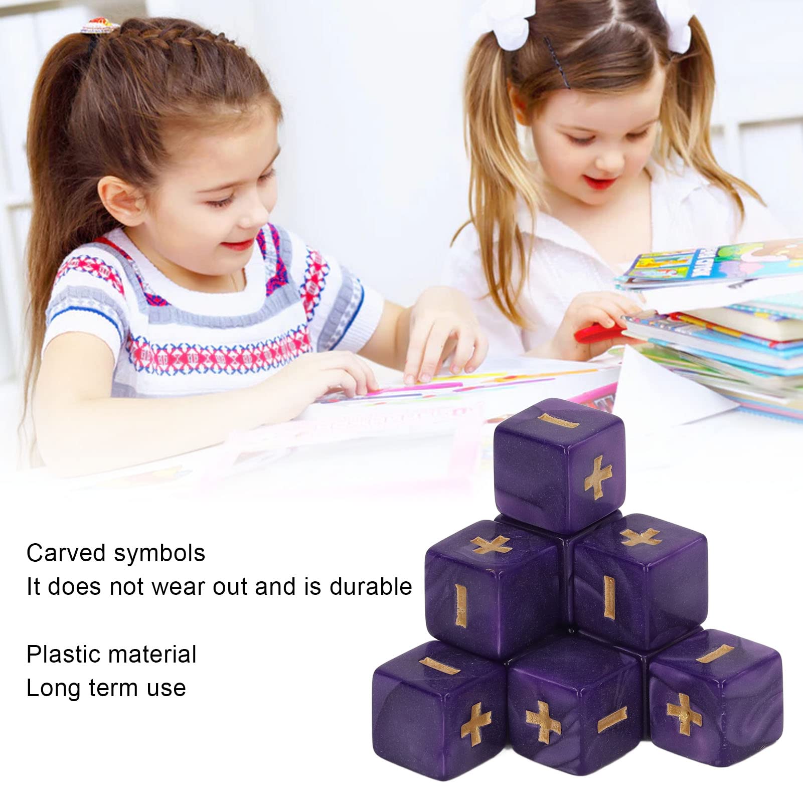 Syrisora 20Pcs 16mm Dice Set Math Calculation Minus Sign Plus Toys for Kids Classroom Teaching Supplies()