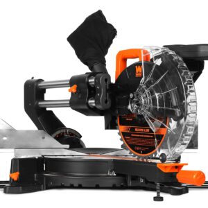 WEN MM1015 15-Amp 10-Inch Dual Bevel Sliding Compound Miter Saw with LED Cutline Multi-color