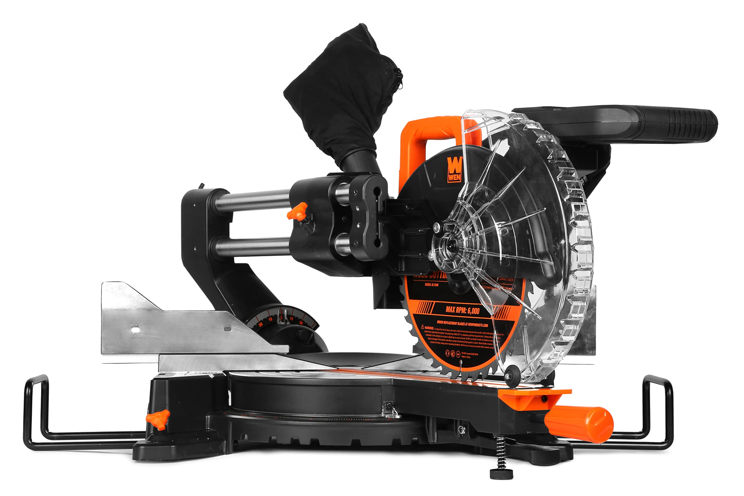 WEN MM1015 15-Amp 10-Inch Dual Bevel Sliding Compound Miter Saw with LED Cutline Multi-color