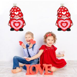 2PCS Valentine's Day Dart Board Sticky Balls Toys Games Gnome Dart Board Kit with 6 Red Sticky Balls and 2 Hooks for Valentine Indoor Outdoor Sports Fun Party Games