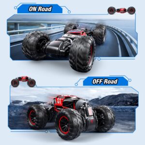 Powerextra Remote Control Car, Gesture Sensing RC Car, 4WD Transform Off Road Crawler, All Terrains Toy Stunt Car with Two Batteries, 50+ Mins Play Time for 6-12 Year Old Boys & Girls