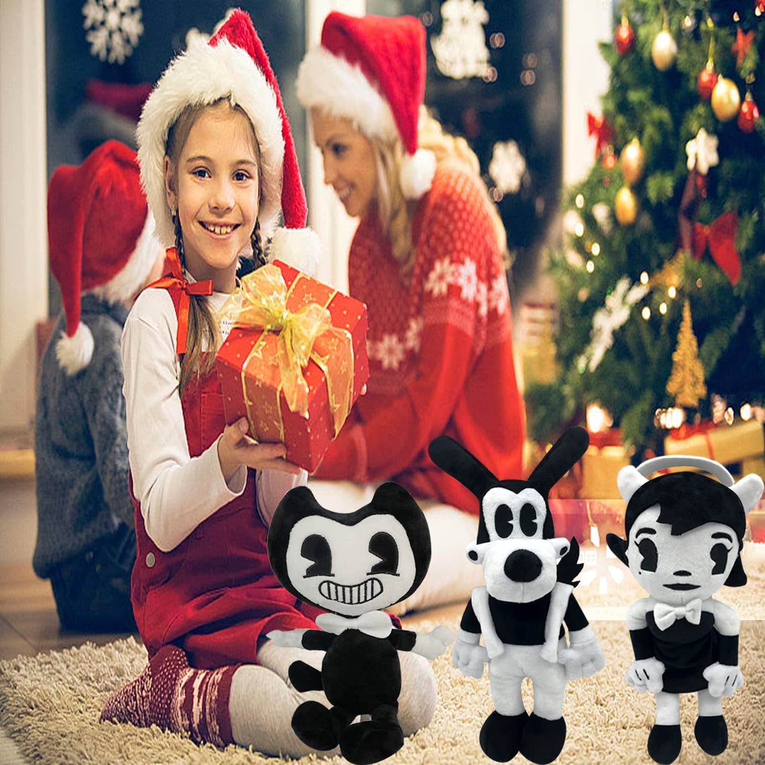 Msfdcdr Bendy Plush Toys Doll Cute Game Horror Bendy Plush Soft Stuffed Animals Toys for Kids Children with 11.8"