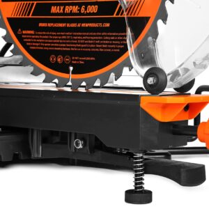 WEN MM1015 15-Amp 10-Inch Dual Bevel Sliding Compound Miter Saw with LED Cutline Multi-color