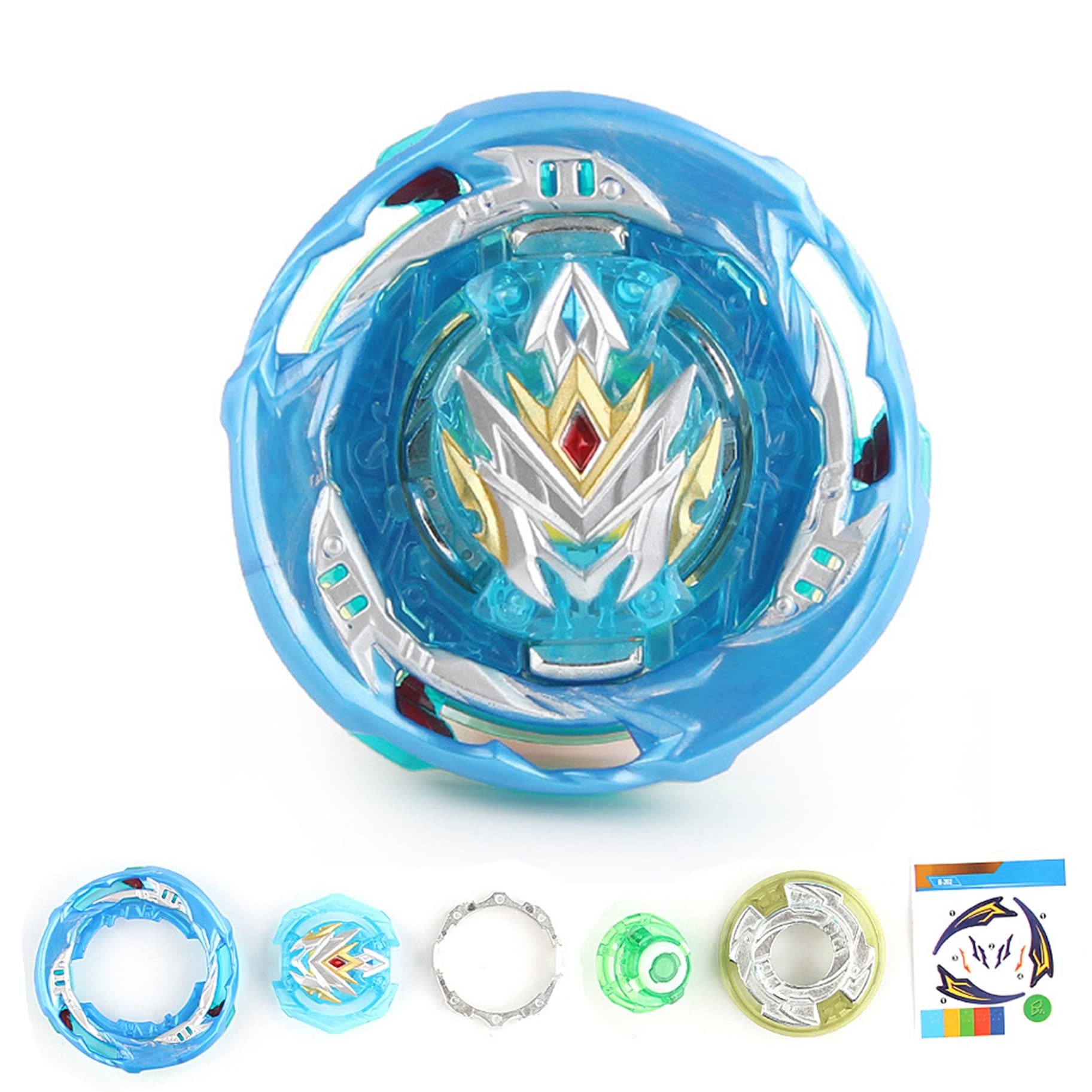 Battling Tops Toy Burst Booster BU B-202 01 Wind Knight Moon Bounce-6 Starter with Bey Burst Battle Sparking Launcher LR Right/Left Rotation & Launcher Grip Spinning Top Toy (B-202)