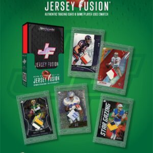 2022 Sportscards Jersey Fusion Football Edition Hobby Box - 1 Original Trading Card with an Authentic Player Worn Swatch or Patch