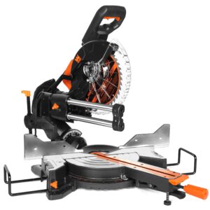 WEN MM1015 15-Amp 10-Inch Dual Bevel Sliding Compound Miter Saw with LED Cutline Multi-color