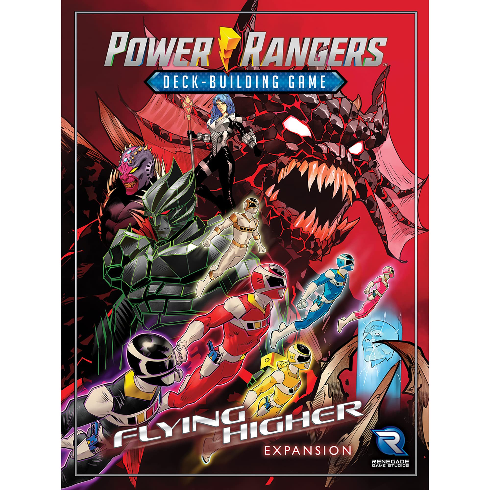 Power Rangers Deck-Building Game: Flying Higher Expansion - New Ways to Play and Win, New Playable Characters, Renegade Game Studios, Ages 14+, 1-4 Players, 30-70 Min Playing Time