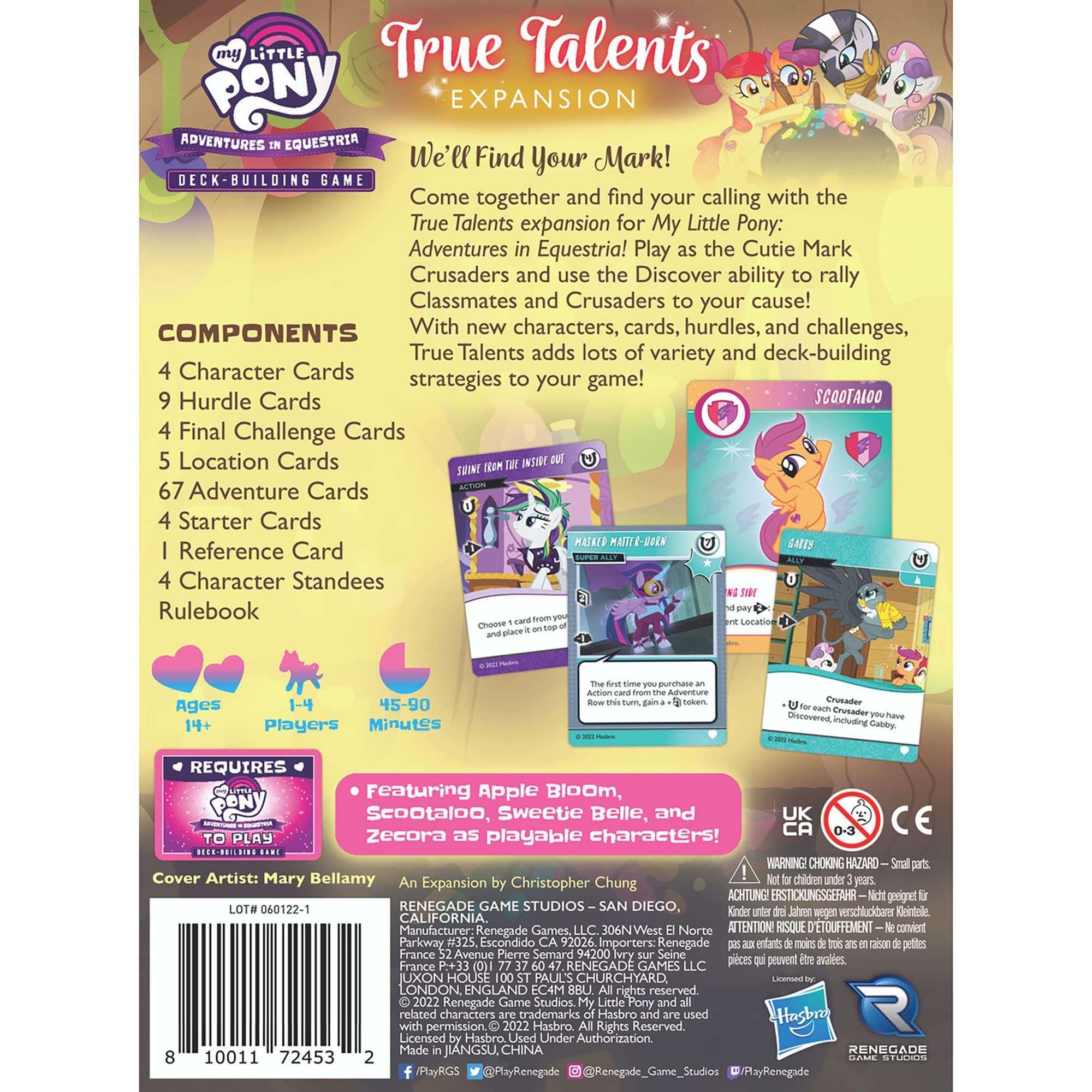 My Little Pony: Adventures in Equestria Deck-Building Game True Talents Expansion - New Characters / Cards/ Challenges & More, Renegade Game Studios, Ages 14+, 1-4 Players, 45-90 Min