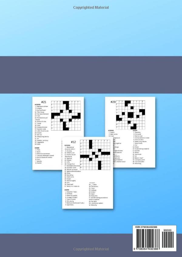 2023 Easy Crossword Puzzles Book for Adults and Seniors: Large Print 100 Easy Crossword Puzzles Book for Adults and Seniors with Solutions