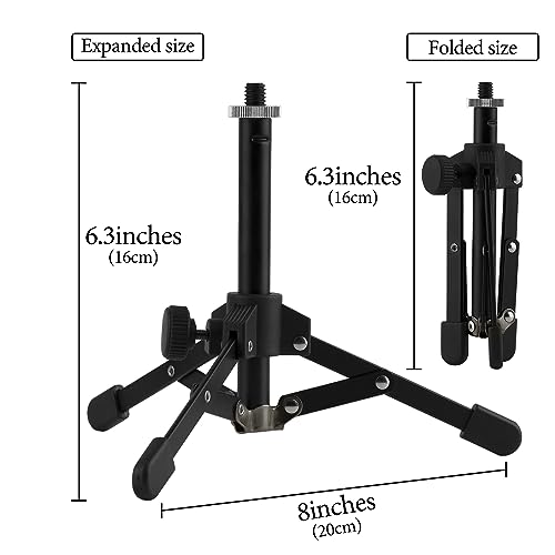 Geekria for Creators Tabletop Tripod Mic Stand Compatible with Audio-Technica AT2020, AT2020USB, AT2035, AT2050, ATR2500x Microphones, Desktop Mic Stand with Foldable Non-Slip Feet